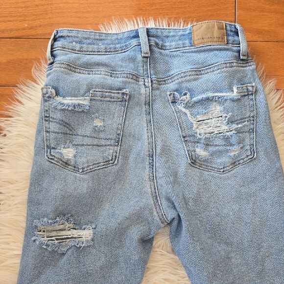 American Eagle Outfitters Light Blue Distressed Skinny Jeans - Picture 4 of 5